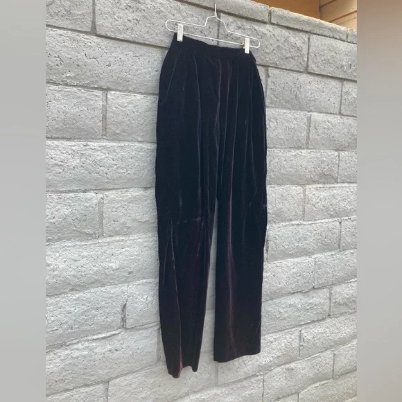 Vintage Wine Velvet Trousers - Picture 5 of 8